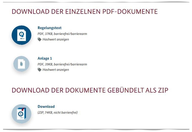 Datenabruf - Download der Dokumente